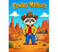 Cowboys-Malbuch: Lustige Tiere zum Ausmalen für Kinder von 4-8 Jahren - 40 kreative Motive zur Förderung der Feinmotorik.