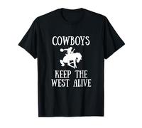 Cowboys Mantienen Vivo al Oeste Western Bucking Bronco Camiseta