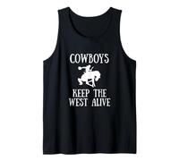 Cowboys Mantienen Vivo al Oeste Western Bucking Bronco Camiseta sin Mangas