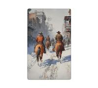 Cowboys On Horseback Old Western Street - Placa de pared en blanco para interruptor de luz, decorativa, 1 banda, para cocina, baño, tamaño 11,4 x 7 cm