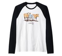 Cowdy Funny Country Western Cow Portrait Farm Animals Camiseta Manga Raglan