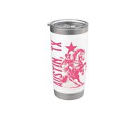 Cowgirl Austin Texas USA Salvaje Oeste Americana Rodeo Cowboy Vaso térmico de acero inoxidable de doble pared