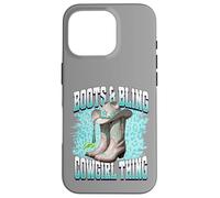 Cowgirl Boots with Classic Embroidered Boots & Bling Cowgirl Carcasa para iPhone 16 Pro