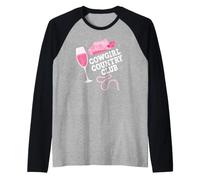 Cowgirl Country Club Pink Cowboy Bride Bachelorette Party Camiseta Manga Raglan