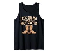 Cowgirl Country Line Dancing - Menos Drama Boot Scootin Camiseta sin Mangas
