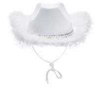 Cowgirl Hat with Fringe Trim Country Style Cowboy Cowgirl Hats