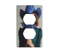 Cowgirl Holding A Bouquet of Blue Flowers - Cubierta decorativa para interruptor de luz, 1 banda, placa de pared para cocina, baño, tamaño 7 x 11,4 cm