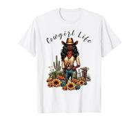 Cowgirl Life African American Melanin Cowgirl Swag Camiseta