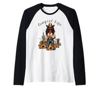 Cowgirl Life African American Melanin Cowgirl Swag Camiseta Manga Raglan