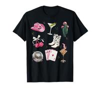 Cowgirl Pinup Art Martini, Botas de Vaquero, Lazos, Cartas de Juego Camiseta