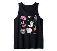 Cowgirl Pinup Art Martini, Botas de Vaquero, Lazos, Cartas de Juego Camiseta sin Mangas