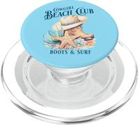 Cowgirl Surf Club, Botas costeras en la Playa, Vaquera de Playa PopSockets PopGrip para MagSafe