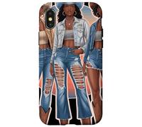 Cowgirl Trio Western Denim Boots Country Music Fashion Carcasa para iPhone X/XS