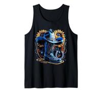 Cowgirl Western Cowboy Boot Herradura Girasol Cuerda Bota Camiseta sin Mangas