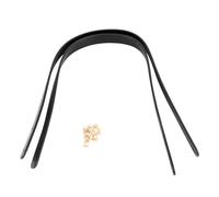 Cowhide Leather Bag Handles | Sturdy Replacement Purse Strap for Bag Making/Repair | Minimalist Design with Snap Holes & Rivets | 21.7 Inch Length, 1.8cm Width (Black)