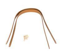 Cowhide Leather Bag Handles | Sturdy Replacement Purse Strap for Bag Making/Repair | Minimalist Design with Snap Holes & Rivets | 21.7 Inch Length, 1.8cm Width (Tan Yellow)