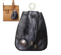 Cowhide Purse - Leather Purse | Drawstring Purse | Leather Drawstring Coin Purse, Coin Organizer For Men & Women, Durable Leather Purse For Long-Lasting Use, Small Pouch For Keys And Coinss, Negro