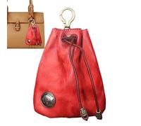 Cowhide Purse - Leather Purse | Drawstring Purse | Leather Drawstring Coin Purse, Coin Organizer For Men & Women, Durable Leather Purse For Long-Lasting Use, Small Pouch For Keys And Coinss, Wine Red