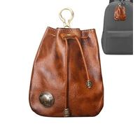 Cowhide Purse - Leather Purse | Drawstring Purse | Leather Drawstring Coin Purse, Coin Organizer for Men & Women, Durable Leather Purse for Long-Lasting Use, Small Pouch for Keys and Coinss, Dark