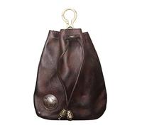 Cowhide Purse Small - Vintage Change Bag, Drawstring Storage Pouch | Leather Car Key Bag, Handmade Cowhide Vintage Storage Bag, Small Coin Purse Pouch, Multifunctional Small Pouch for Men and Women