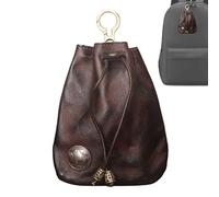 Cowhide | Retro Storage Bag | Drawstring, Leather Wallet, Money Storage Loose Change Organizer For Cash, Credit Card, marrón, Fare riferimento alla descrizione, Consulte la descripción