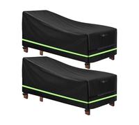 Cowhilan 2 Piezas Funda para Tumbona con Banda Reflectante 200x75x70-40cm | 420D Tela Oxford, Funda de Protectora de Tumbonas Jardín Impermeable, Anti Viento Anti-UV con Bolsa de Almacenamiento
