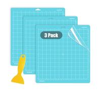 Cowhilan 3 Uds Alfombrillas de Corte 12x12 Pulgadas para Cricut, LightGrip Adhesiva para Cricut Maker 3/Maker 4/Maker/Explore 3/4/Air/Air 2/One con Raspador, Cutting Mat para Vinilo Papel Manualidades