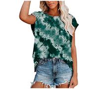 Cowl - Camiseta de manga corta para mujer con cuello, verde, XXL