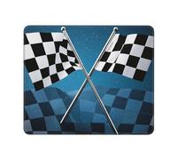 COWMGHLDFL Alfombrilla de mouse con patrón de banderas a cuadros para ratones inalámbricos, alfombrilla de teclado de computadora con alfombrilla de goma antideslizante para escritorio de juegos