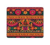 COWMGHLDFL Alfombrilla de ratón con diseño de arte popular mexicano bohemio para ratones inalámbricos, alfombrilla de teclado de computadora con alfombrilla de goma antideslizante para escritorio de