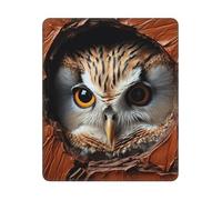 COWMGHLDFL Alfombrilla de ratón con diseño de búho que pasa a través del agujero para ratones inalámbricos, alfombrilla de teclado de computadora con alfombrilla de goma antideslizante para escritorio