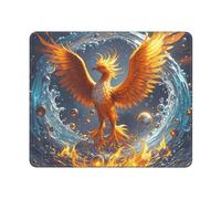 COWMGHLDFL Alfombrilla de ratón con diseño de fénix de fuego y agua, para ratones inalámbricos, alfombrilla de teclado de computadora con almohadilla de goma antideslizante para juegos, alfombrilla de