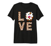 Cowprint Brown Cow Print Patrón en Blanco y Negro Animal de Granja Camiseta Premium
