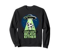 Cows Don't Believe Either Funny UFO Sudadera