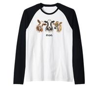 Cows Moo Granja Animal Divertido Amante De La Vaca Divertido Moo Camiseta Manga Raglan
