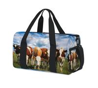 Cows On Summer Meadow - Bolsas deportivas para niños, niñas, mujeres, hombres, vacas divertidas, bolsa de viaje para fin de semana, bolsa de viaje para el gimnasio, bolsas de lona casuales