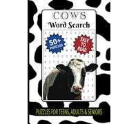 Cows Word Search Puzzle Book: Word Searches with Easy to Read Print about Cows, Bovines, Cattle, and More | 6x9 inches | 110 pages | 50+ Puzzles ... Gift for Vacations, Holidays and Free Times