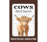 Cows Word Search Puzzle Book: Word Searches with Easy-to-Read Print about Cows, Hairy Cows, Cute Cows and more | 6x9 inches, 110 pages | 50+ Puzzles ... Gift for Vacations, Holidays and Free Times