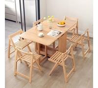 Coxlrrso Mesa de Comedor Extensible de 40 a 170 cm, de Madera Maciza, Plegable y con Espacio de Almacenamiento for 2 a 6 Personas, Moderna Mesa de Comedor Extensible Modular.(Wood,47in/120cm)