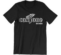 Coxsone Records Record Label Reggae Dub Roots Studio One Ska Music Unisex T-Tshirts Camisetas y Tops Printed tee Graphic Top Men Black Tshirts Camisetas y Tops(Small)