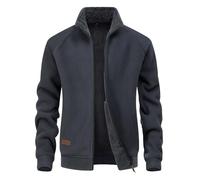 CoXuantion Chaqueta de Forro Polar para Hombre con Cremallera Completa Invierno Cuello Alto Caliente Deportes Chaqueta Ligero Manga Larga para Senderismo Trekking 3XL,Gris