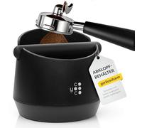 COYOOCO Recipiente para tamiz grande - Espresso Knock Box silencioso con soporte antideslizante - Accesorios Barista - Recipiente para café molido en negro