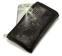 Coyote - Cartera acolchada de piel negra con cremallera y correa de muñeca para Dell Mini 3iX, color negro