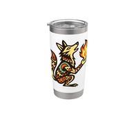 Coyote roba fuego leyenda nativa americana Vaso térmico de acero inoxidable de doble pared
