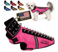 CoyoteVest SpikeVest Arnés para Perros pequeños, Chaleco Reflectante con Pinchos para Proteger a tu Mascota de halcones, Coyotes, Rapaces y ataques de Animales, Fabricado en EE. UU., Rosa, S