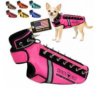 CoyoteVest SpikeVest - Arnés para Perros pequeños, Chaleco Reflectante con Pinchos para protegerlos de halcones, Coyotes, Rapaces y ataques de Animales, Fabricado en EE. UU., Rosa, XXS