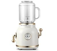 COYOUCO Juego De Licuadora Retro Deportiva, Mini Batidora Exprimidora Sin BPA para Mezclar Batidos Y Batidos con Botella De Viaje Y Taza Mason,Blanco
