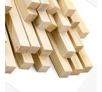 COYOUCO Palos De Madera De Pino, Varilla De Madera Cuadrada, Palos De Madera De Tiras De Clavija Largas Naturales, 50 Cm De Longitud, 3 Cm De Grosor, 2 Piezas,3x3cm