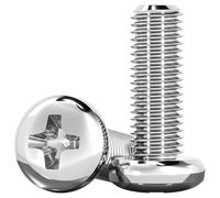 COYOUCO Tornillos de cabeza plana cruzada M2 de acero inoxidable 304, pernos largos, 12-30 mm, 50 piezas por paquete, 14 mm