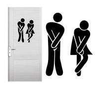 COYUN 1 Par de Señales de Puerta de Aseo, Señales de Aseo, Señales de Aseo y Baño para Hombres y Mujeres, Señales de Hotel para Cafeterías Restaurantes Centros Comerciales (Negro)